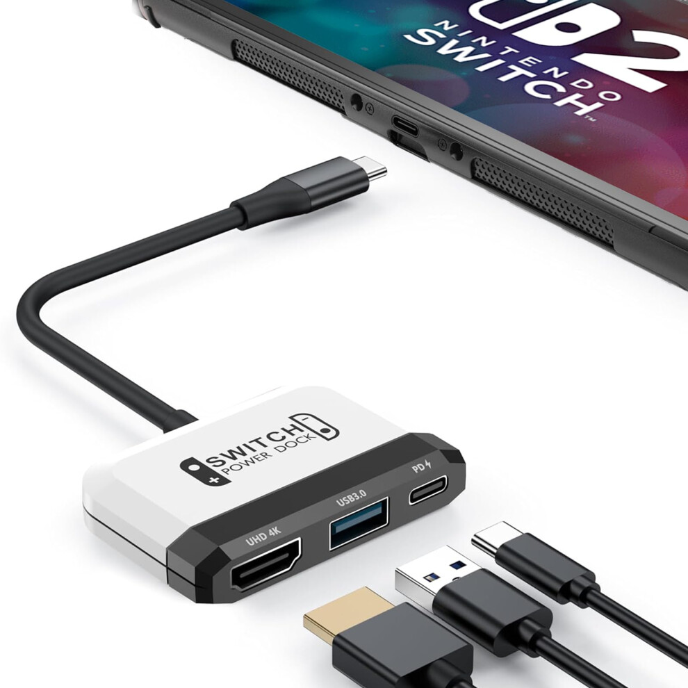 Switch2 Tv Dock Compatible With Switch 1&2, 3In1 4K Hdmi Tv Adapter, Usb 3.0, Typec 100W Pd, Portable Travel Dock 9105992451661