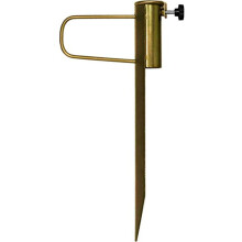 Stevige metalen parasolvoet, eenvoudig te gebruiken buitenanker voor strand, gazon en tuin, goudkleurig, lengte 42 cm, opening diameter 32 mm