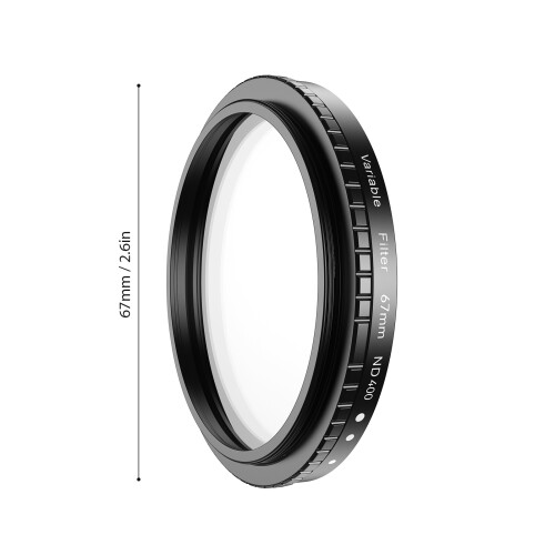 67 mm ND2-ND400 einstellbarer Filter für Handy Silber 1