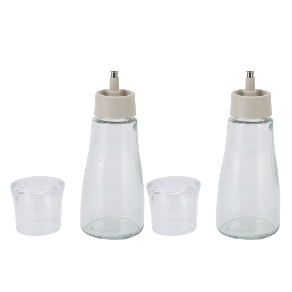 2PCS Stainless Steel & Glass Mouthwash Dispenser 150ml, Multifuntional Bathroom Decanters