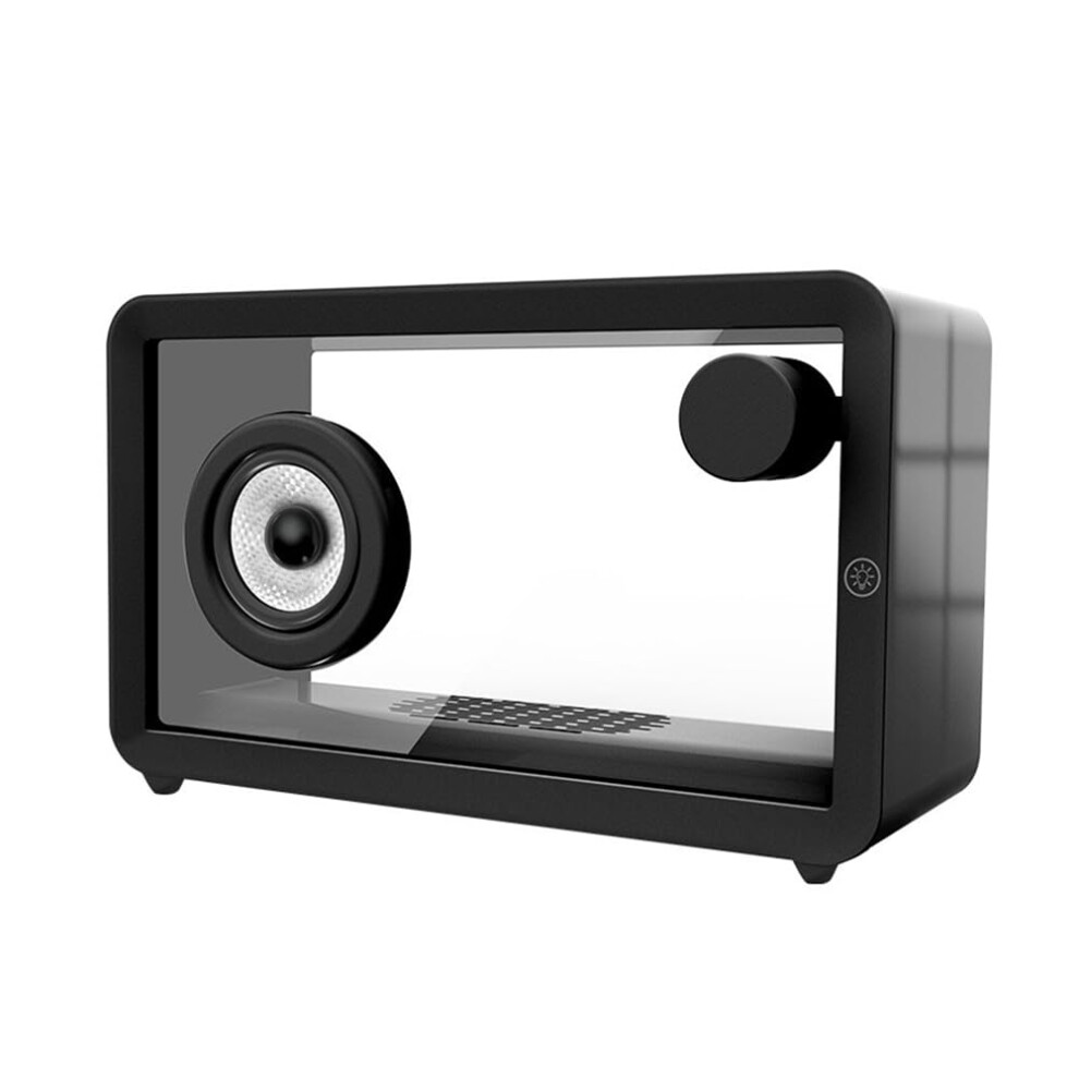 Portable Bluetooth Speaker Rgb Led Atmosphere Transparent Housing Small Desktop Light/Black 9323874225555