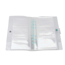 120-Fächer Fotoalbum PVC-Ordner Transparent Blau