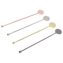 Stylish Beverage Stirrers, Multifunctional Tool Stainless Steel Cocktail Drink Stirrer Spoon With Small Rectangular Paddles, Easy To Clean, Suitable F