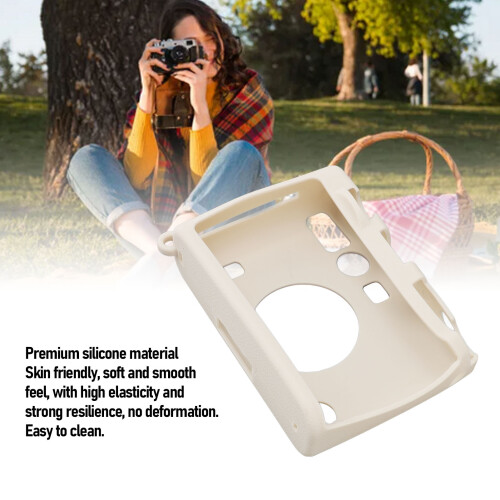 Silicone Protective Case for EVO Instant Camera Beige White Snug Fit 2