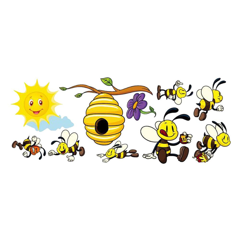 Removable Vinyl Decals for Diy Mural Decor, Pvc Bee Stickers Easy To Use Just Peel And Paste Suitable For Home Childrens Bedroom Nursery Or School Dec