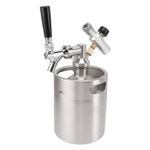 Mini sudový growler s tlakovým domácim dávkovačom, nastaviteľný kohútik, udržiava pivo čerstvé, nerezový mini sud s prenosnou veľkosťou