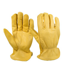 Gants de travail en cuir de vachette, coutures doubles pour une durabilité accrue, adaptés aux travaux agricoles et de démolition