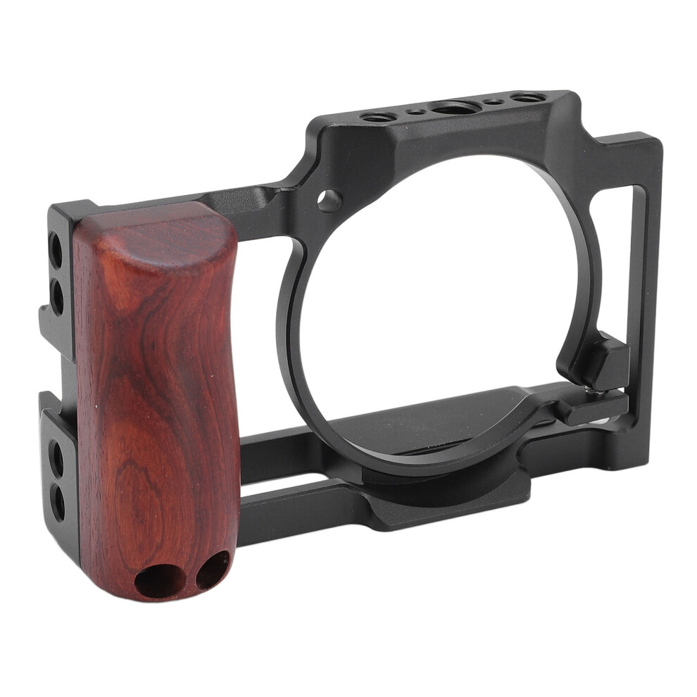 Aluminum Camera Cage For Zv1 With Wooden Handle Grip Black 6921364256800