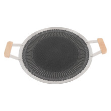 Koreanische BBQ-Grillpfanne 34 cm / 13,39 in Edelstahl+Holz