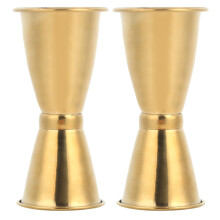 Medidor de cócteles de acero inoxidable estilo japonés, elegante herramienta de medición con doble cara y marcas internas para uso en coctelería