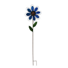 Molinillo de viento decorativo de metal con forma de flor, fácil de montar, de primera calidad, elegante, para patio y jardín, excelente regalo.