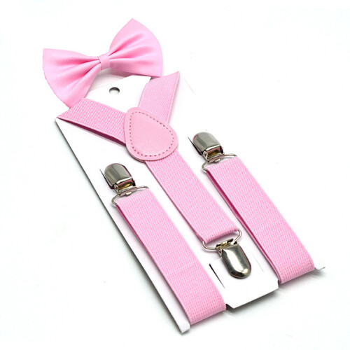 2pcsAdjustable Elastic Suspenders Comfortable Shoulder-Pink