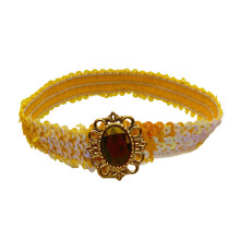 Rhinestones Elastic Hair Bands Shimmering Sequins-bright yellow
