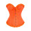 Easy Closure Lace Trim Push Up Bustier Corset-Orange M 1