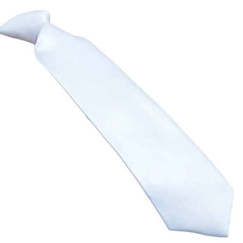 Elegant Solid Color White Adjustable Zippers-childrens tie