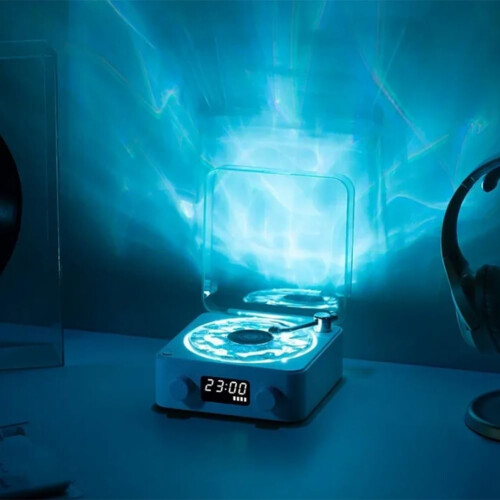 Retro Alarm Clock Record Player Bluetooth Audio Wireless Easy To Use Compact Turntable Green 1