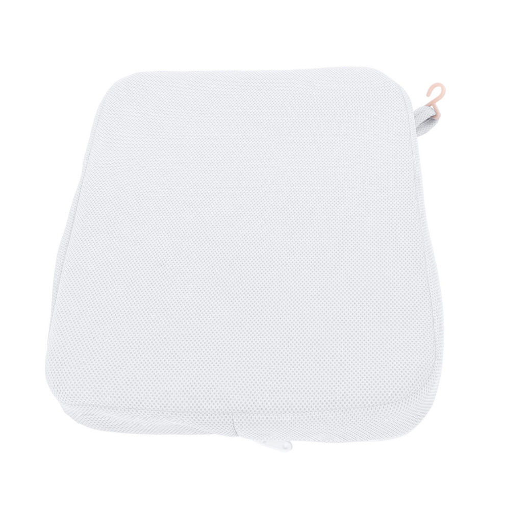 Breathable White Shower Seat Cushion, 6x33x41cm, Removable & Washable