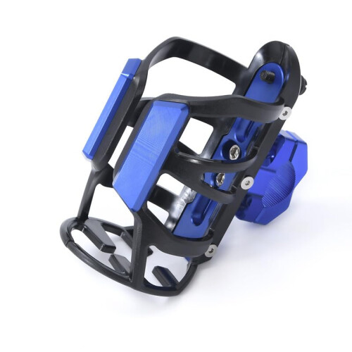 Motorcycle Cup Holder  Handlebar Bottle Cage, Quick Install, Blue