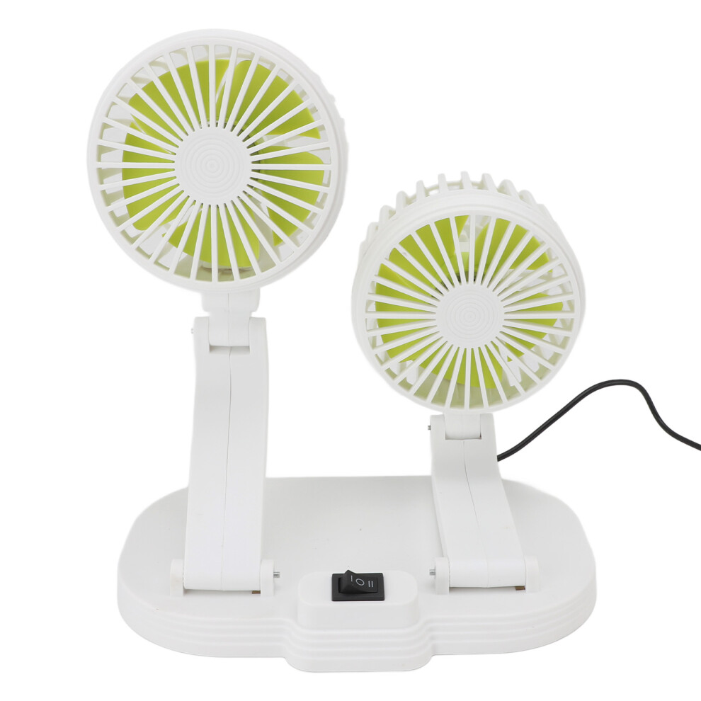 Dual Heads Usb Car Fan 10W Quiet Portable 21X13x16cm White 7901364268606