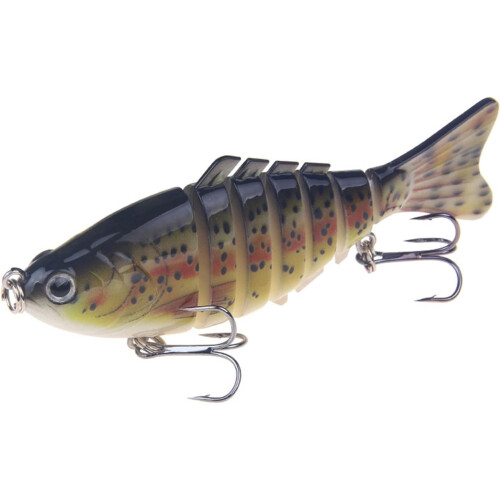 Multi Jointed Swimbaits 10cm Trout Fishing Lures 7Segment Artificial Hard Baits With Treble Hook 1