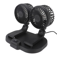 USB Ventilator mit zwei Köpfen fürs Armaturenbrett des Autos 10W 21x13x16cm Schwarz