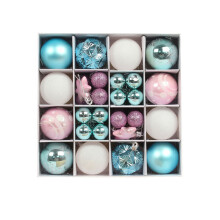 Decorative Hanging Baubles Set for w/ Hanging-Blue white powder