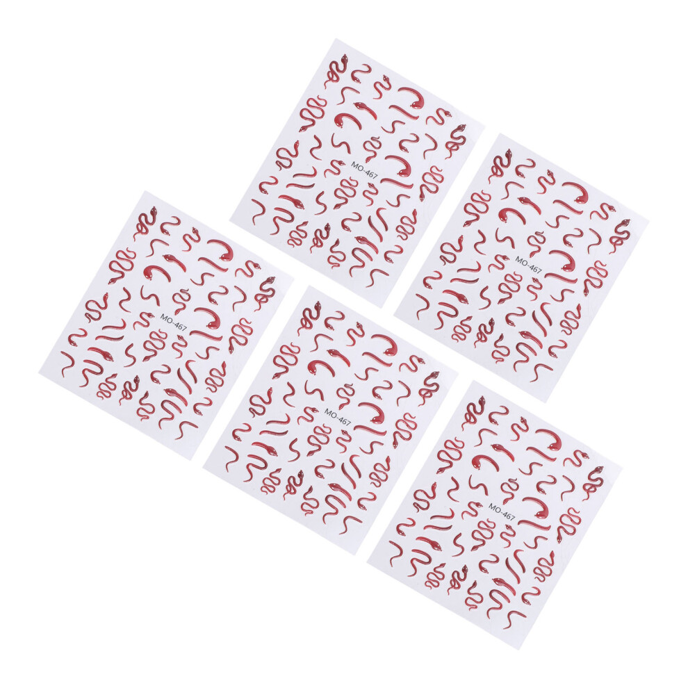 5pcs Embossed Nail Art Stickers Self Adhesive Decals for Salon