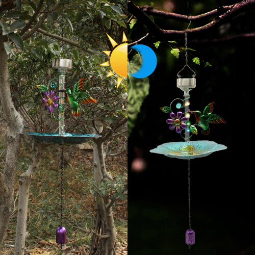 Διακοσμητικό καμπάνα κήπου Hummingbird με γάντζο τοίχου, ρουστίκ καλάθι λουλουδιών 2