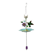 Dekorativer Wandhaken mit Kolibri-Gartenspiel, rustikaler Blumenkorb aus Rattan mit LED-Solar-Nachtlicht, Korb im Vintage-Stil für den Innen- und