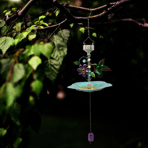 Διακοσμητικό καμπάνα κήπου Hummingbird με γάντζο τοίχου, ρουστίκ καλάθι λουλουδιών 1