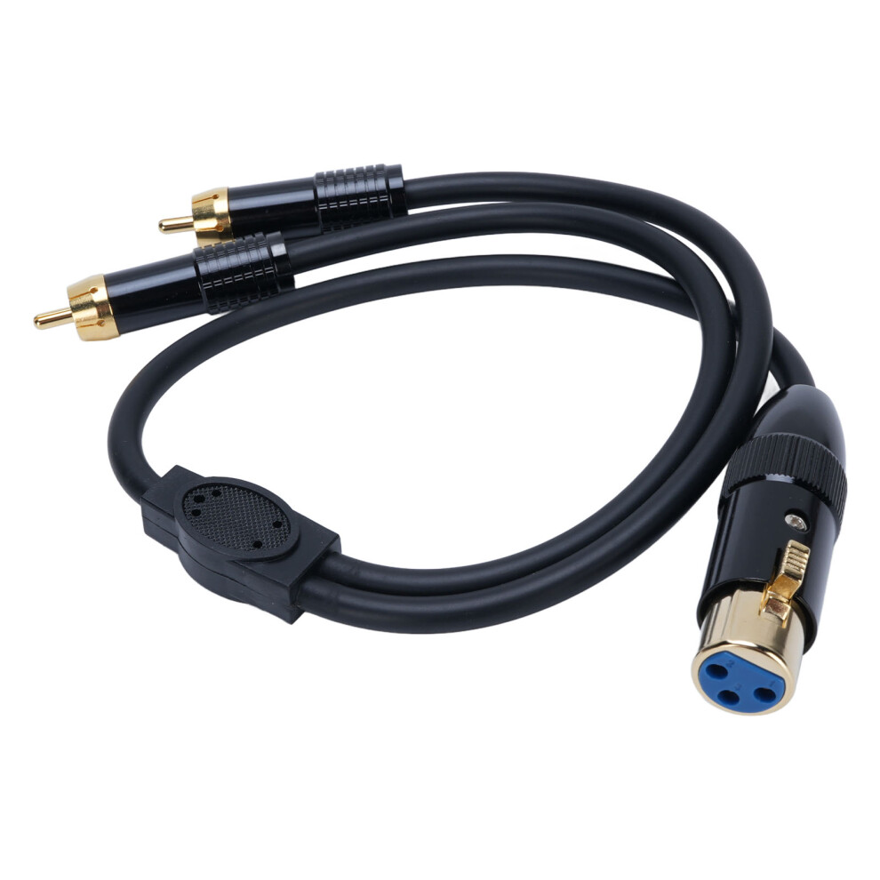 Xlr Female Y Splitter Stereo Cable 1.6Ft Pvc Copper Black 8721364268081