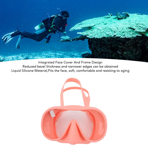 Pink Foldable Silicone Diving Goggles Large View Tempered Glass 2
