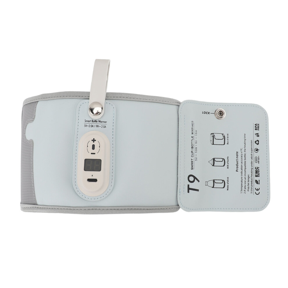 Usb Milk Bottle Warmer 6 Gear Temp Adjustable Rapid Heating & Insulation Blue 4691364271081