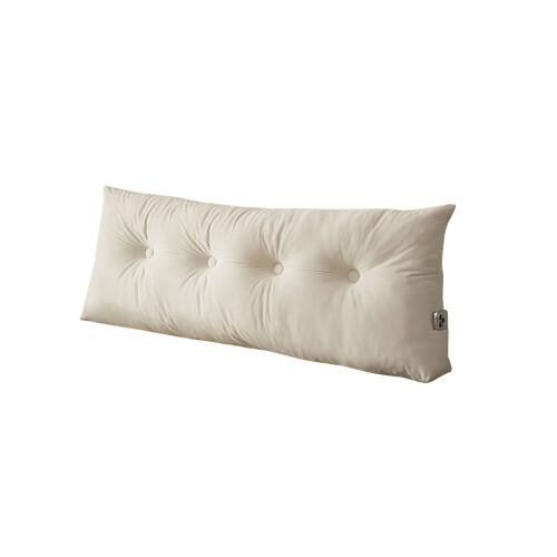 Double Size Bed Backrest Pillow With Ergonomic Plan-Milky White