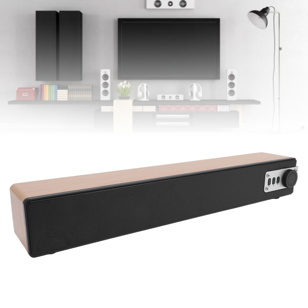 Portable Wood-Covered Bluetooth Soundbar 5W Dual Speaker, 1800Mah Battery Light/Brown 4671364269745