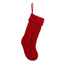 Christmas Stockings Cable Knit Christmas Decor Goodie Bags-Red