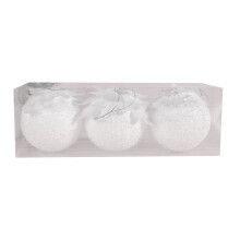 White Christmas Tree Ball Baubles 3pcs/box Decorations-Style 2