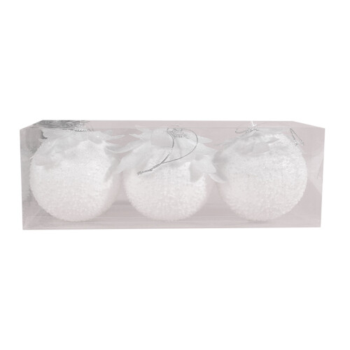 White Christmas Tree Ball Baubles 3pcs/box Decorations-Style 2