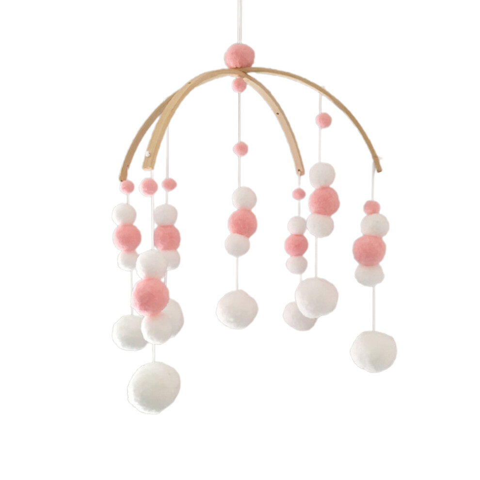 Nursery Decorative Item Baby Mobile with Natural Wood and Felt, Eco-Friendly Non-Toxic Toy Soothing Sleep Aid for Crib