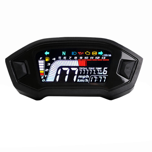 Universele Motorfiets Tachometer LCD Water Temperatuur Kilometerstand