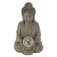 Resin Buddha Statue with Lamp for Garden &amp; Home Decor 27.5cm