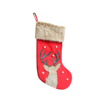 Kerstsok pluche hert voor hoofd kerstboom hanger voor t-Rood