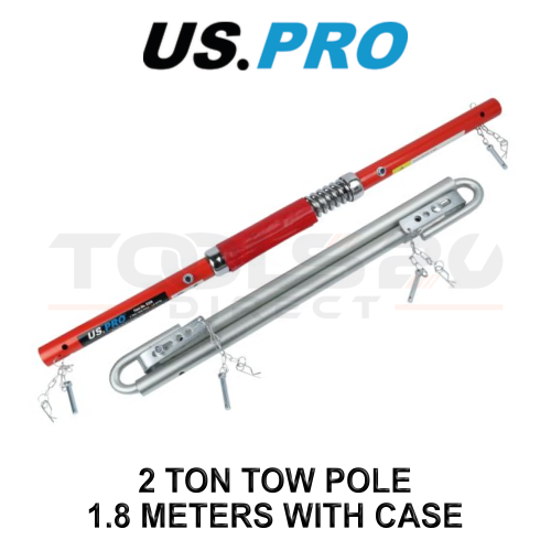 us pro US PRO 2 Ton Spring Dampened Tow Pole 1.8m with Carry Case 9326
