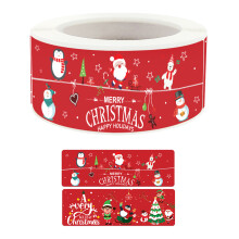 Autocollants rectangulaires de noël en rouleau, 120-K 231