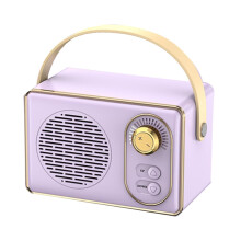 Bluetooth Speaker Retro Classical Style Mini Portable Travel Purple Stereo Sound Music Player
