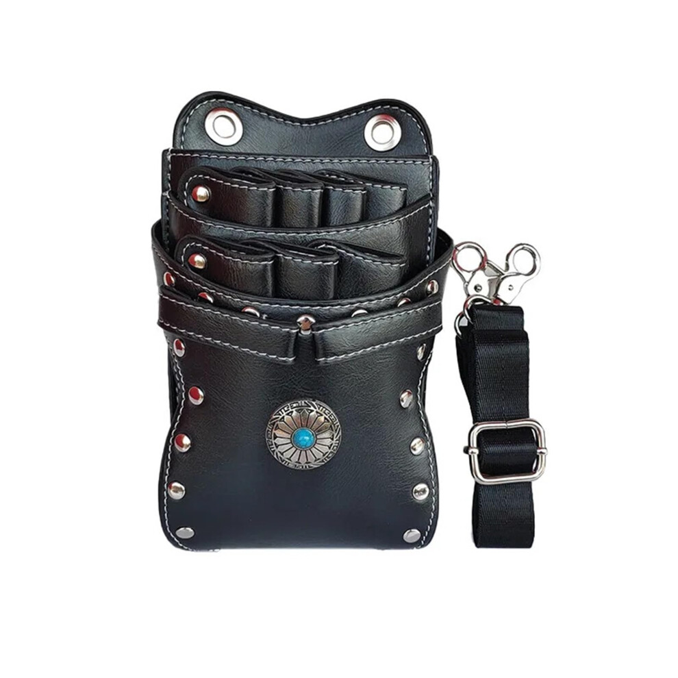 Hairdresser Scissors Pouch Hairdressing Holster For Salon Barber Tools Bag Black Waist Shoulder Belt Case 9323874226699