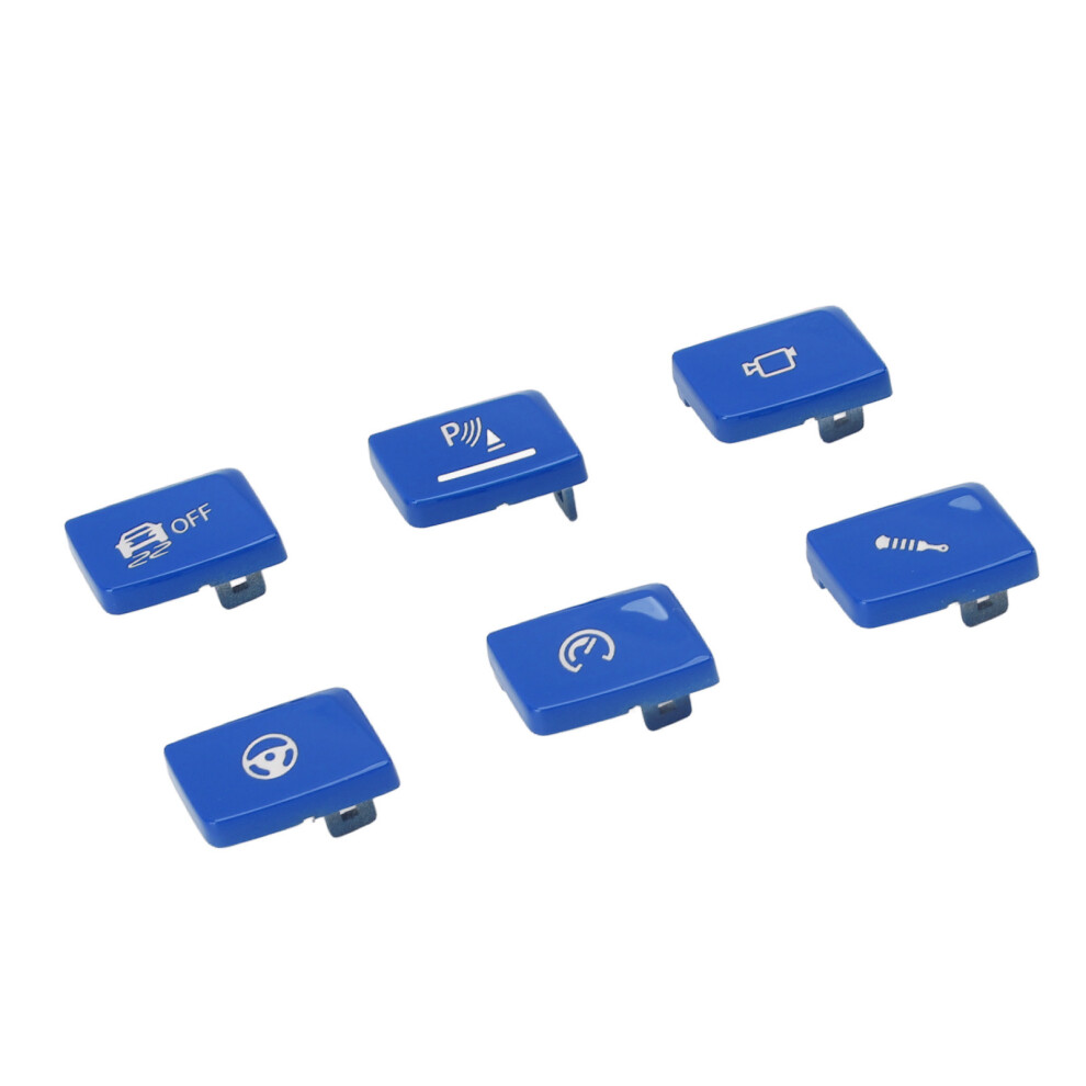 6Pcs Gear Shift Switch Button Cover For M3 F80 M4 F82 Lh Drive Blue 4941364275405