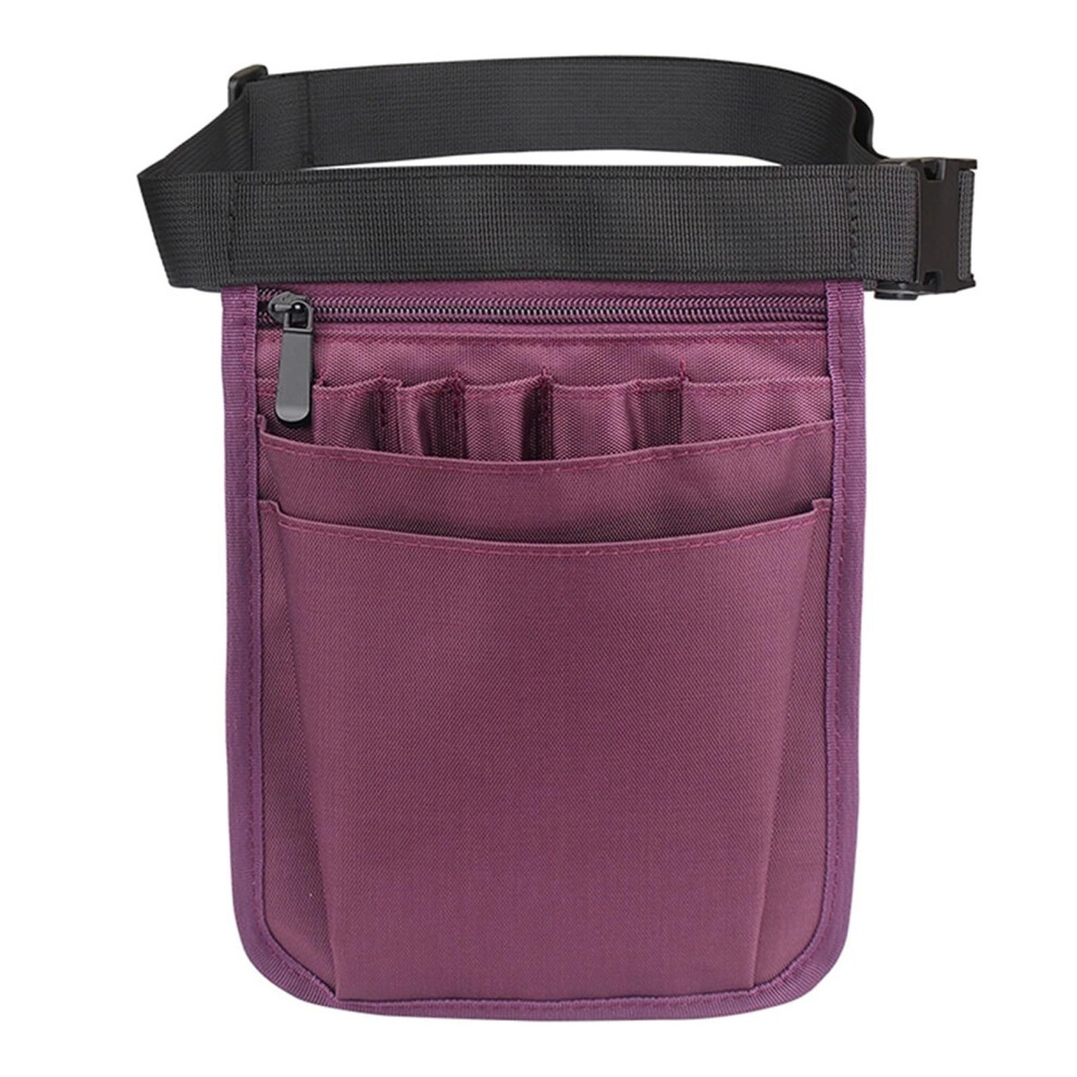 Tool Waist Bag Waterproof Nylon For Hardware Toolkit With Scissors And Tongs, Outdoor Medical Staff Storage, Purple 9105992456901