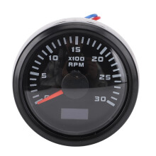 52mm Drehzahlmesser DC 9-32V 7-Farben-Hintergrundbeleuchtung mit Stundenzähler für Lastwagen, Boot und Auto