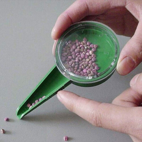 Efficient Seed Sower for Garden, Durable Plastic Construction, Adjustable Seeder with 5 Dial Settings, Ergonomic Design for Effortless Use, Ideal for 1